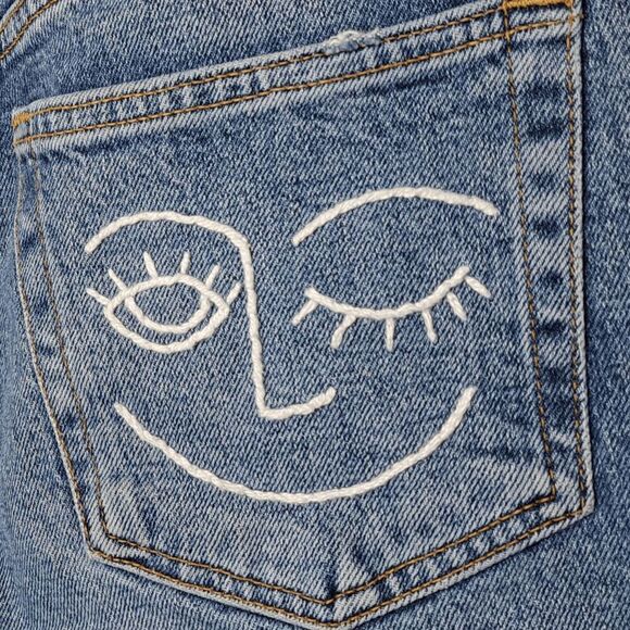 Free People We The Free Stella Skinny Jean Rip & Repair Raw Hem DIY size 27 - Picture 7 of 10